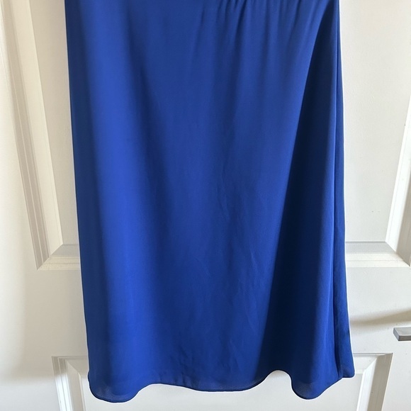 BCBGMAXAZRIA Adrina Royal Blue Dress Size 4 Secretary Tie Neck - Picture 3 of 8